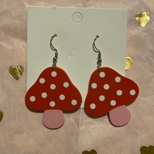 Mushroom earrings cottagecore psychedelic